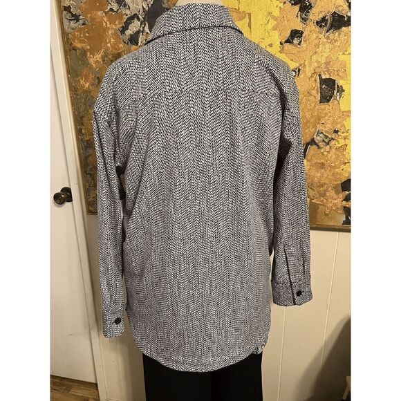 Athleta Womens Medium Braiden Short Jacket Black White Button Up Textured NWT - Picture 6 of 10